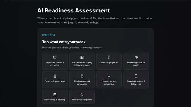 Screenshot of AI Readiness Assessment