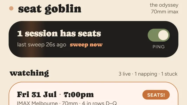 Screenshot of Seat Goblin